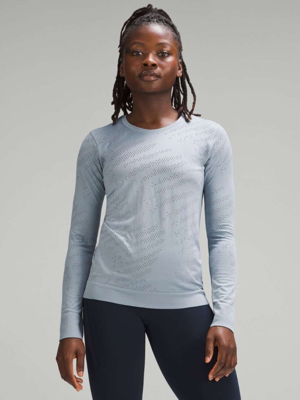 Lululemon Women's Swiftly Relaxed Long-Sleeve Shirt - Light Blue/Grey